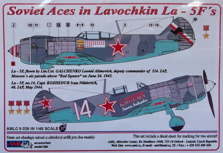 AML AMLC48026 Декали Soviet Aces in La-5F's 1/48