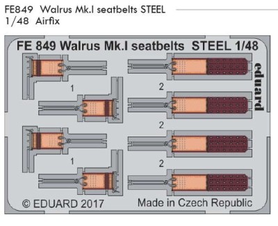 Eduard FE849 Walrus Mk.I seatbelts STEEL 1/48 1/48
