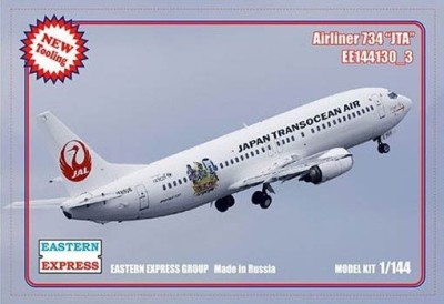 Восточный Экспресс 144130_3 Авиалайнер Б-737-400 Japan Transocean Air ( Lim Edition ) 1/144