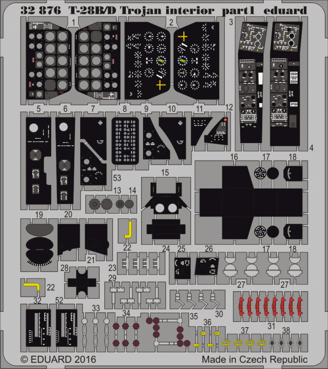 Eduard 32876 T-28B/D Trojan interior 1/32