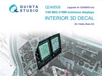 Quinta studio QD48508 МиГ-31БМ включенные дисплеи для наборов QD48505/QDS-48505 (Hobby Boss) 1/48