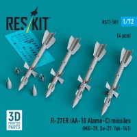 Reskit 72581 R-27ER (AA-10 Alamo-C) missiles (4 pcs.) 1/72