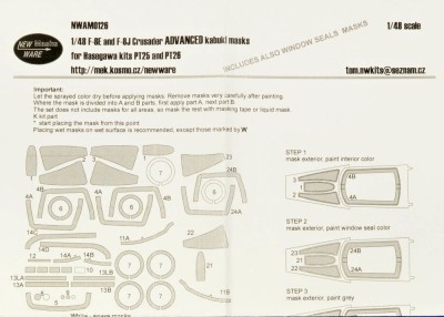 New Ware NWA-M0126 Mask F-8E/F-8J Crusader ADVANCED (HA PT25/26) 1/48