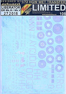 HGW 272016 Decals Liberator GR Mk.III/Mk.V 1/72