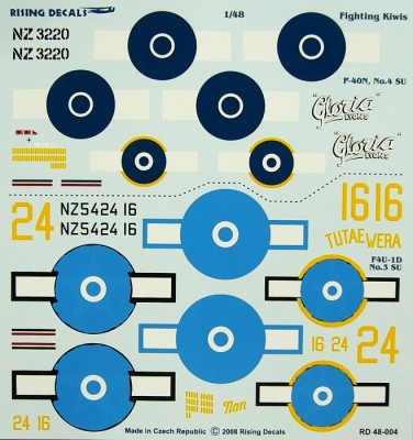Rising Decals 48004 Fighting Kiwis (3 schemes) 1/48