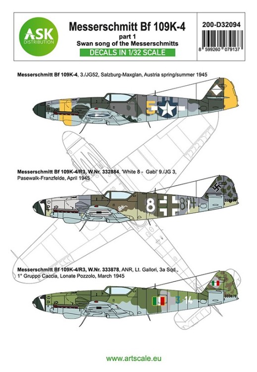 Art Scale 200-D32094 Messerschmitt Bf-109K-4 part 1 1/32