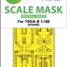 Art Scale 200-M48207 Focke-Wulf Fw-190A-8 wheels and canopy frame paint mask (inside and outside) 1/48