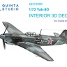 Quinta Studio QD72056 3D Декаль интерьера кабины Як-9Д (Звезда) 3D Декаль интерьера кабины 1/72