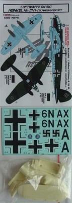 Kora Model CSD7275 Heinkel He-111 H-1 Ski Conversion set&amp;decal 1/72