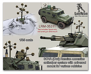 LiveResin LRE35311 SOVA (Owl) Russian acoustics antisniper system with universal mount for various vehicles 1/35