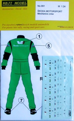 Reji Model 091 Skoda Motorsport mechanics 5pcs. (TAM 24266) 1/24