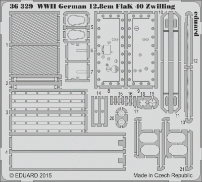 Eduard 36329 WWII German 12.8cm FlaK 40 Zwilling