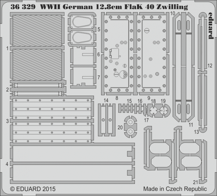 Eduard 36329 WWII German 12.8cm FlaK 40 Zwilling