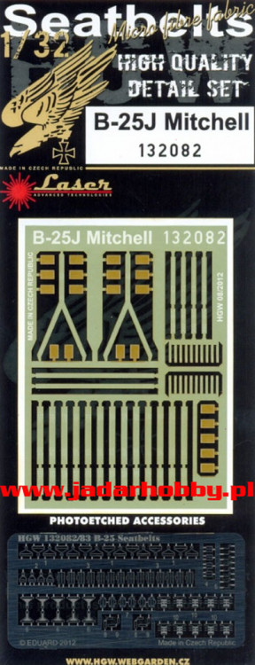 HGW 132082 B-25J Mitchell Seatbelts 1/32