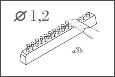 CMK 001 Button - head rivet calibre 1,2 mm (60 pcs)