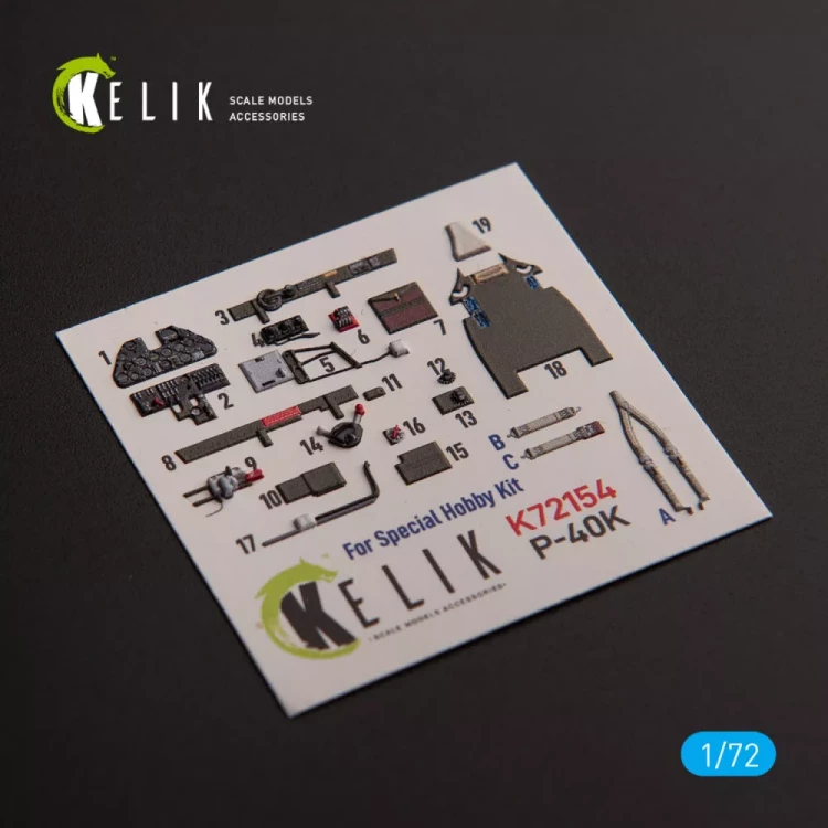 Reskit K72154 P-40K - interior 3D (SP.HOBBY) 1/72
