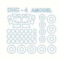 KV Models 14498 DHC-4A/C7B "Caribou" (AMODEL #1412,#1468) + маски на диски и колеса AMODEL 1/144