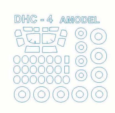 KV Models 14498 DHC-4A/C7B &quot;Caribou&quot; (AMODEL #1412,#1468) + маски на диски и колеса AMODEL 1/144