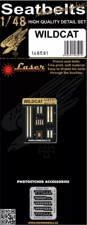 HGW 148591 Seatbelts Wildcat (laser) 1/48