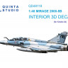 Quinta studio QD48118 Mirage 2000-5B (Kinetic) 3D Декаль интерьера кабины 1/48