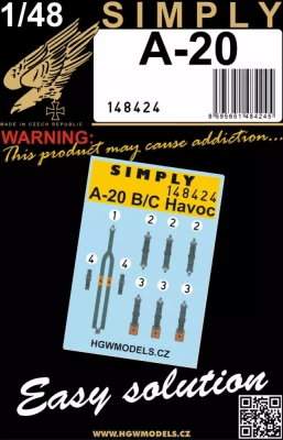 HGW 148424 Seatbelts A-20 B/C Havoc (SIMPLY) 1/48