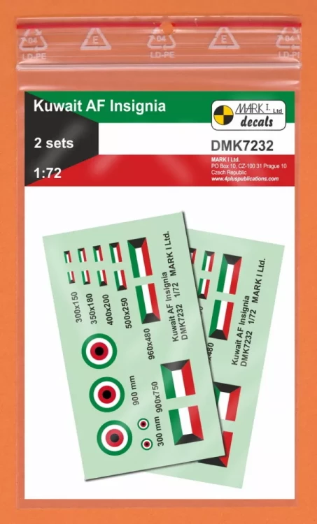 4+ Publications DMK72032 Decals Kuwait AF Insignia (2 sets) 1/72