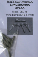 Maestro Models MMCK-7263 1/72 250kg mine bomb m/40 & m/50 (5 pcs.)