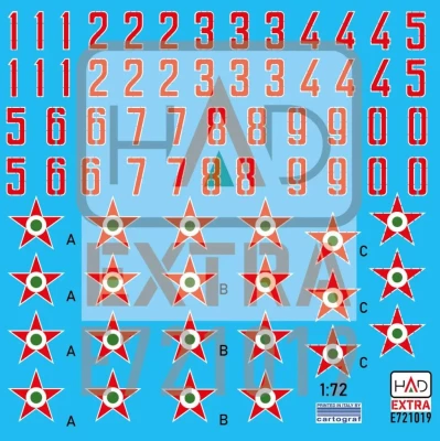 HAD E721019 Decal Hungarian Nat.Insignias&amp;numbers 1951-90 1/72