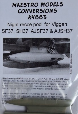 Maestro Models MMCK-4885 1/48 Night recce pod for Viggen SF37,SH37,AJSF37