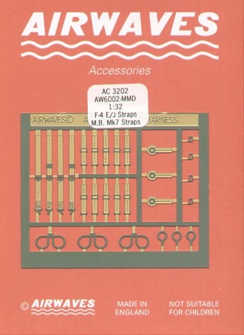 Airwaves (etched) AEC32002 McDonnell F-4E/F-4J Phantom Seat Harness 1/32