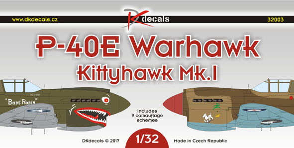 Dk Decals 32003 P-40N Warhawk / Kittyhawk Mk.I (9x camo) 1/32