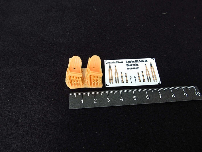 Metallic Details MDR48262 Supermarine Spitfire seats x 2 with seatbelts (3d-printed) 1/48