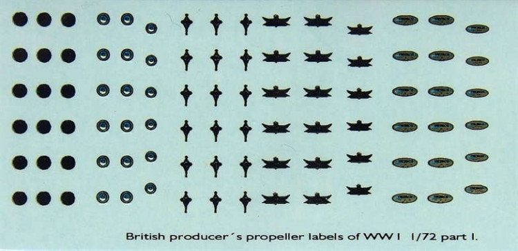 LF Model C72150 Decals British producer propeller labels I. 1/72