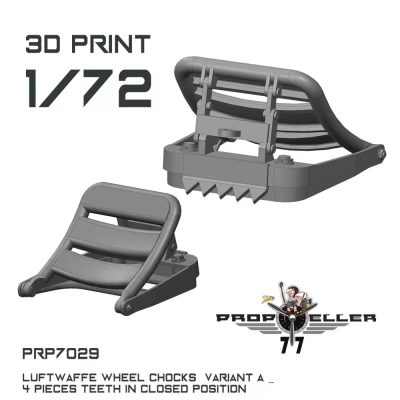77 Propeller 77PRP-7029 Luftwaffe wheel chocks teeth closed (4 pcs.) 1/72