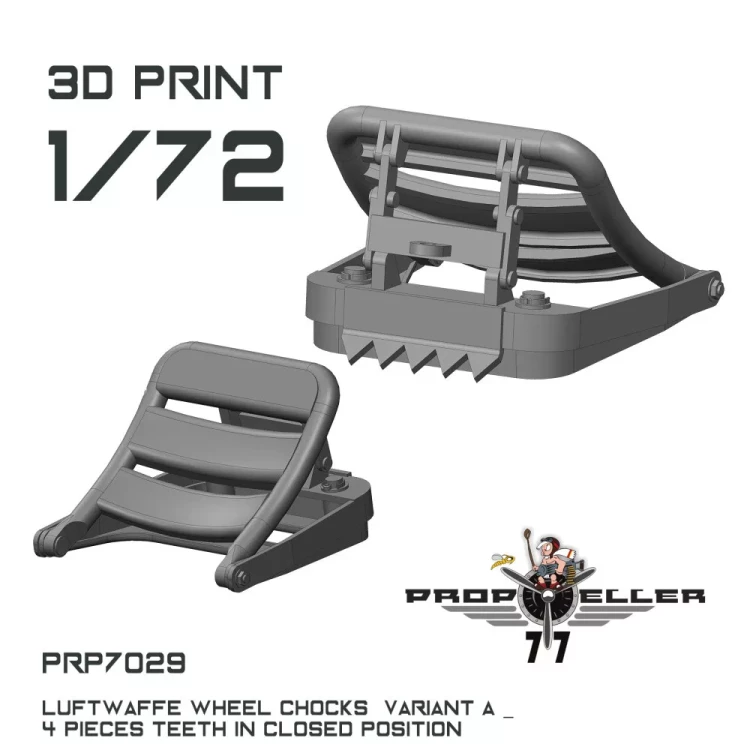 77 Propeller 77PRP-7029 Luftwaffe wheel chocks teeth closed (4 pcs.) 1/72