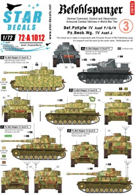 Star Decals 72-A1012 Befehlspanzer # 3. Bef.Pz. IV and Pz.Beob.Wg IV 1/72