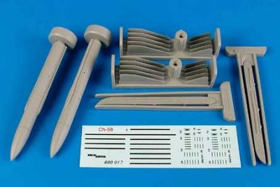 Aerobonus 480017 Ch-58 (AS-11 Kilter) air-to-ground missiles 1/48