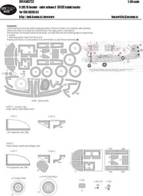 New Ware NWA-M0723 1/48 Mask A-26C-15 colour scheme 3 BASIC (ICM)
