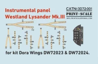 Print Scale 3D72001 Instrum.panel Westland Lysander Mk.III (3D) 1/72