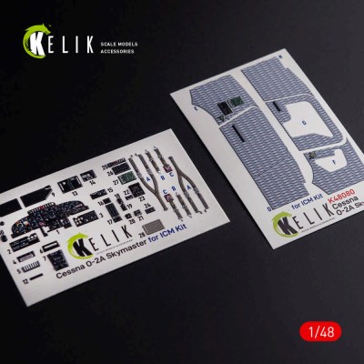 Reskit K48080 O-2A Skymaster int. 3D decals 'grey decorat.' 1/48