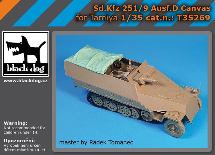 Black Dog T35269 Sd,Kfz.251 /9 Ausf.D Canvas	 (designed to be used with Tamiya kits) 1/35