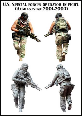 Evolution Miniatures 35076 U.S. Special forces operator in fight . (Afghanistan 2001 2003 )