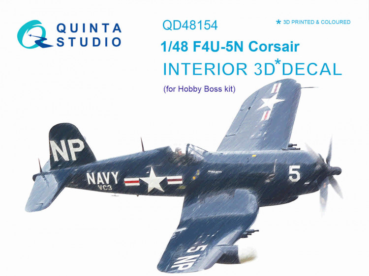 Quinta studio QD48154 F4U-5N (для модели Hobby Boss) 3D Декаль интерьера кабины 1/48