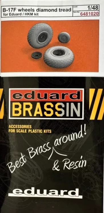 Eduard 6481020 BRASSIN B-17F wheels diamond tread (EDU) 1/48