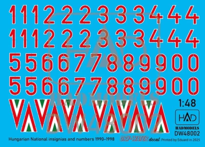 HAD DW48002 Decal Hungarian Nat.Insignias&amp;Numbers 1990-98 1/48