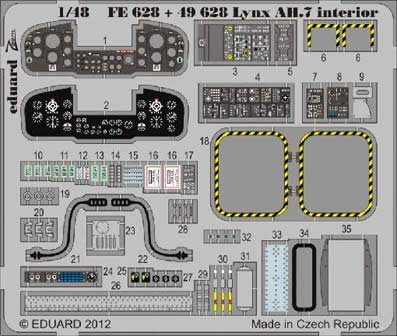 Eduard 49628 1/48 Фототравление для Lynx AH.7 interior S.A.