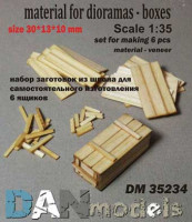 Dan Models 35234 материал для диорам - Набор для изготовления 6 деревянных ящиков. Размер ящика 30*13*10 мм 1/35