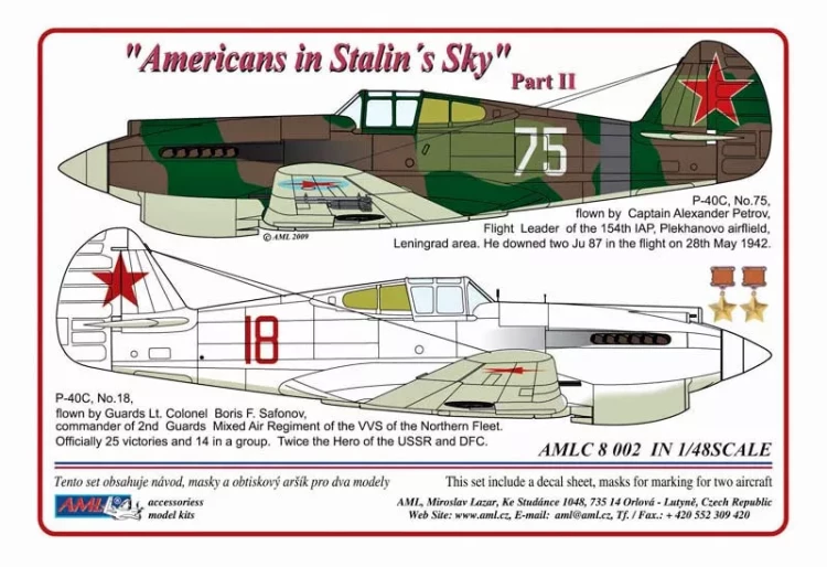 AML AMLC48002 Decals Americans in Stalin's Sky Part II 1/48
