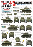 Star Decals 72-A1188 Indochine # 4 French M5A1 Stuart, early and late production turrets 1/72