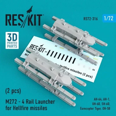 Reskit RS72-0316 M272 - 4 Rail Launcher for Hellfire missiles 1/72